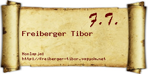 Freiberger Tibor névjegykártya